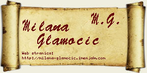 Milana Glamočić vizit kartica